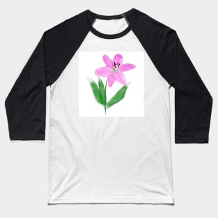 Digital Lily flower Baseball T-Shirt